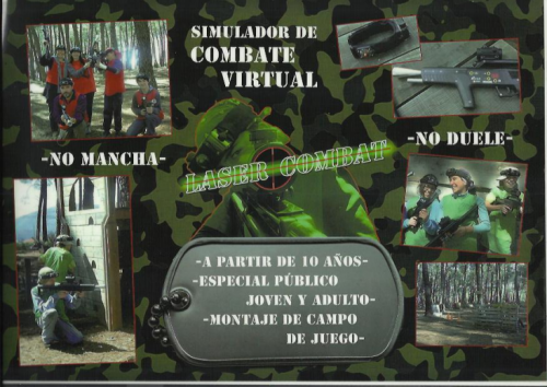 No te puedes perder este novedoso juego al aire libre. No importa edad sexo ni forma física, el Outdoor "Láser Combat" te proporcionará una experiencia divertida, llena de acción y de adrenalina.
 
El Outdoor Láser Combat es un sistema de simulación de combate al aire libre, seguro e indoloro. Está basado en juegos de ambientación militar con armas que disparan una luz infrarroja similar a la de los mandos de control remoto, La combinación de habilidades, tecnología punta y realismo de los equipos láser, nos permite ofrecer una experiencia inigualable para todos los participantes. Gracias a que no se disparan proyectiles pueden participar jugadores desde los 7 años. Además, debido a sus características hombres y mujeres compiten en igualdad de condiciones.
 
Si has jugado alguna vez a videojuegos como call of Duty, Counter Strike, Halo, Socom, Delta Force, Medal of Honor, etc. Querrás probar el Láser Combat. Tendrás la sensación de estar dentro del juego 